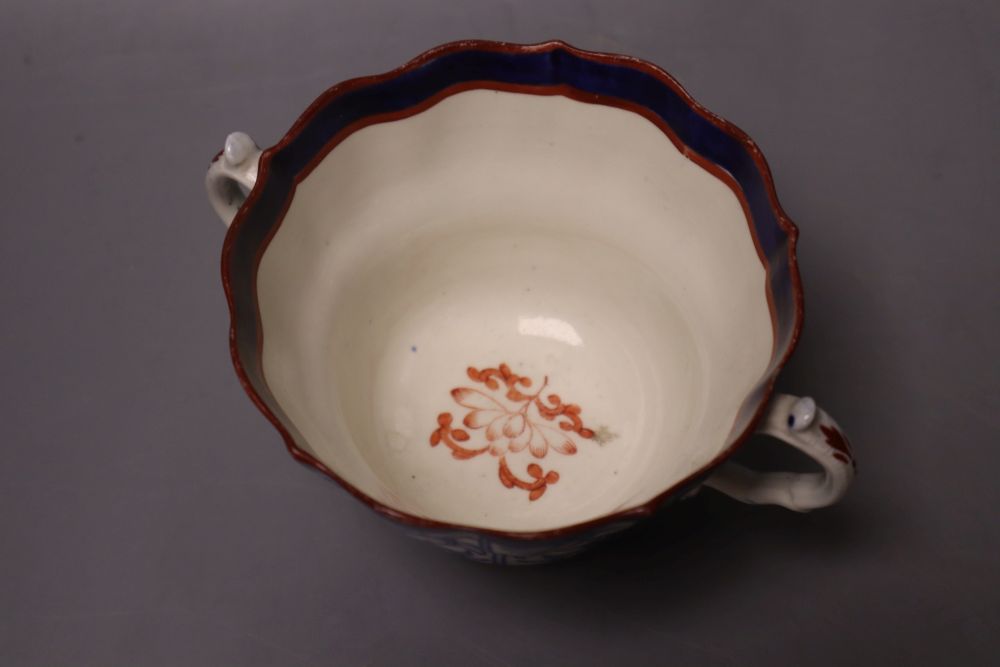 A Worcester Royal Lily caudle or chocolate cup and saucer c. 1770, 14cm